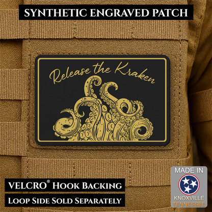 Release the Kraken Funny Morale Patch | Made in USA | VELCRO® Brand Hook Backing