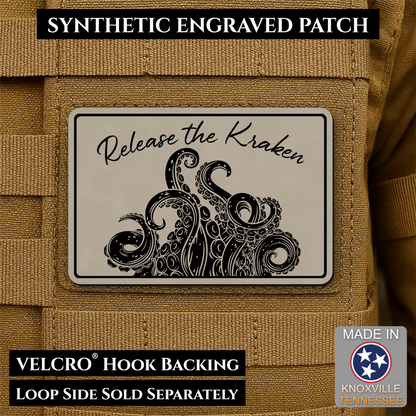 Release the Kraken Funny Morale Patch | Made in USA | VELCRO® Brand Hook Backing