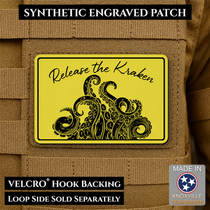 Release the Kraken Funny Morale Patch | Made in USA | VELCRO® Brand Hook Backing