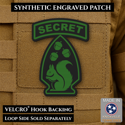 Secret Squirrel Military Division Funny Morale Patch | Made in USA | VELCRO® Brand Hook Backing