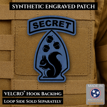 Secret Squirrel Military Division Funny Morale Patch | Made in USA | VELCRO® Brand Hook Backing