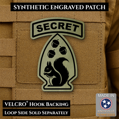 Secret Squirrel Military Division Funny Morale Patch | Made in USA | VELCRO® Brand Hook Backing