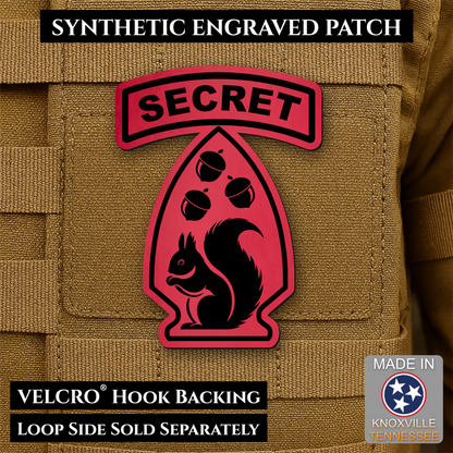 Secret Squirrel Military Division Funny Morale Patch | Made in USA | VELCRO® Brand Hook Backing