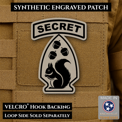 Secret Squirrel Military Division Funny Morale Patch | Made in USA | VELCRO® Brand Hook Backing