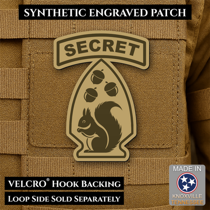 Secret Squirrel Military Division Funny Morale Patch | Made in USA | VELCRO® Brand Hook Backing
