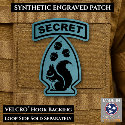 Secret Squirrel Military Division Funny Morale Patch | Made in USA | VELCRO® Brand Hook Backing