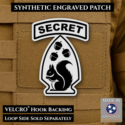 Secret Squirrel Military Division Funny Morale Patch | Made in USA | VELCRO® Brand Hook Backing