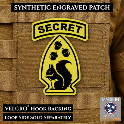 Secret Squirrel Military Division Funny Morale Patch | Made in USA | VELCRO® Brand Hook Backing