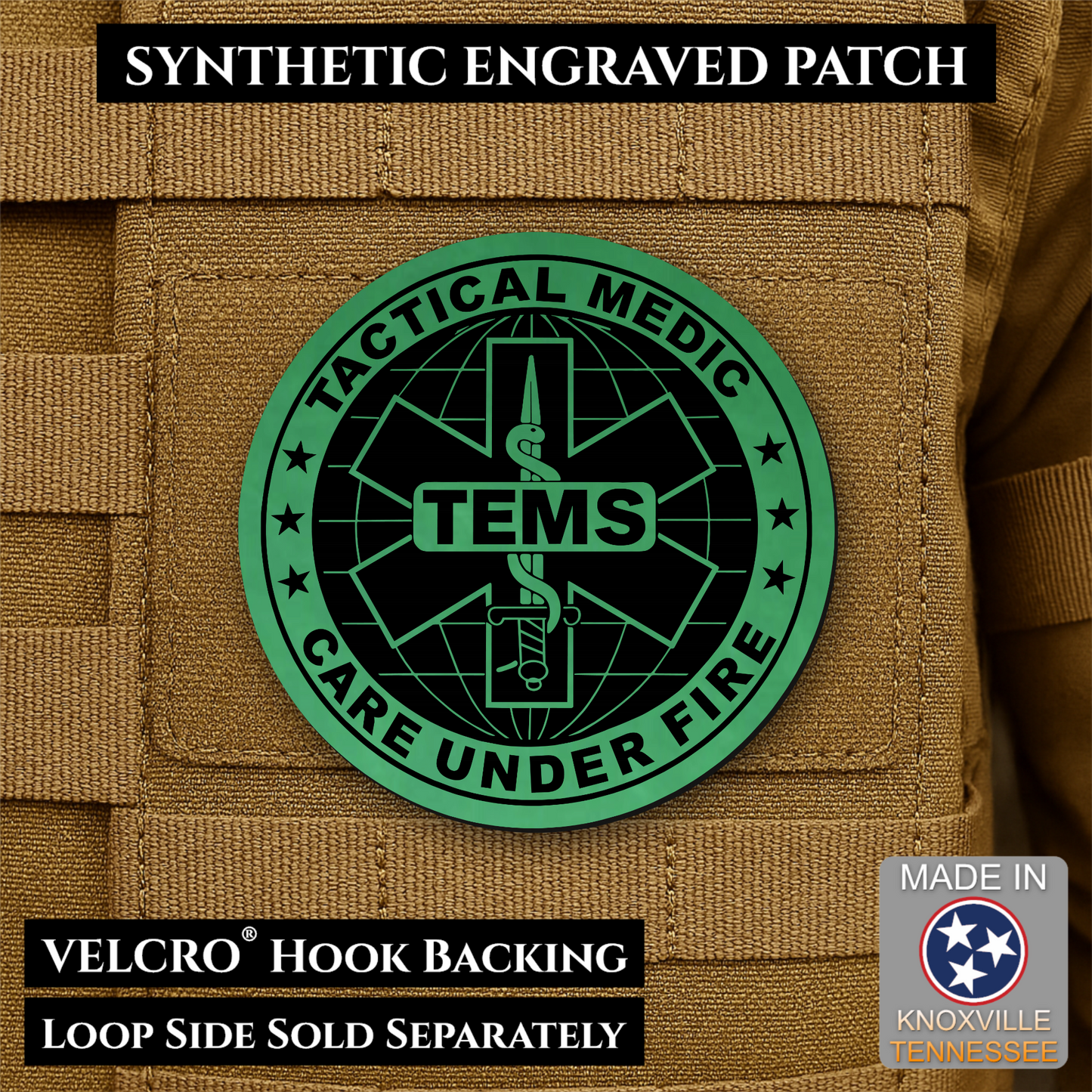 Tactical EMS Medic Team Morale Patch, 3" Round | Made in USA | VELCRO® Brand Hook Backing