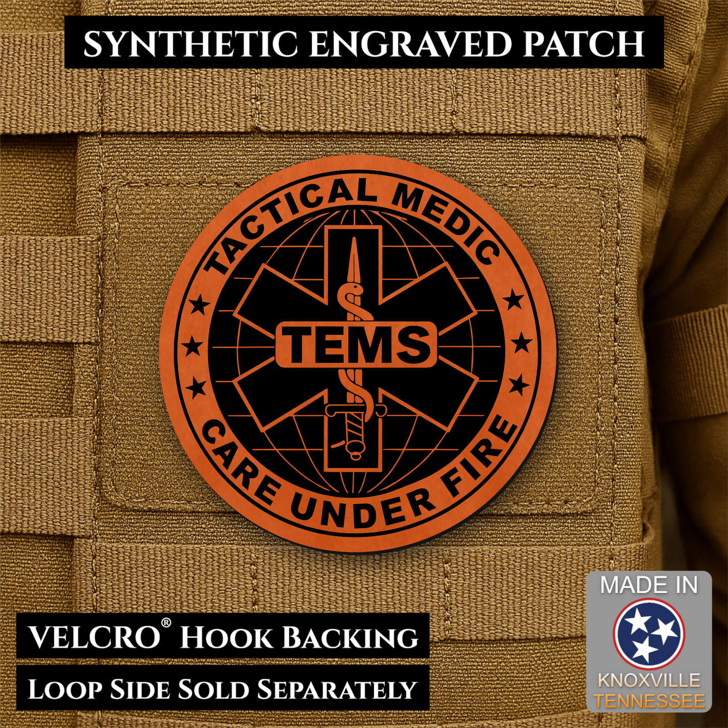 Tactical EMS Medic Team Morale Patch, 3" Round | Made in USA | VELCRO® Brand Hook Backing