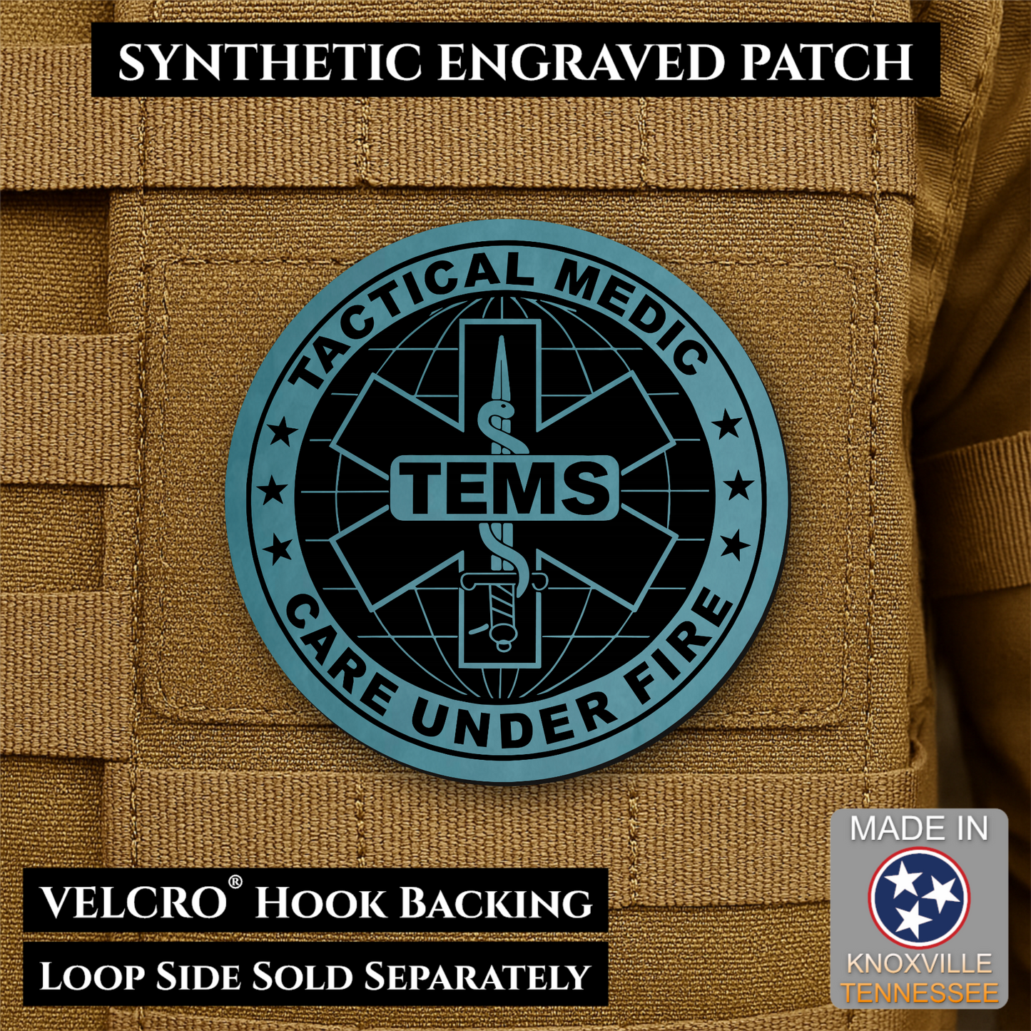Tactical EMS Medic Team Morale Patch, 3" Round | Made in USA | VELCRO® Brand Hook Backing