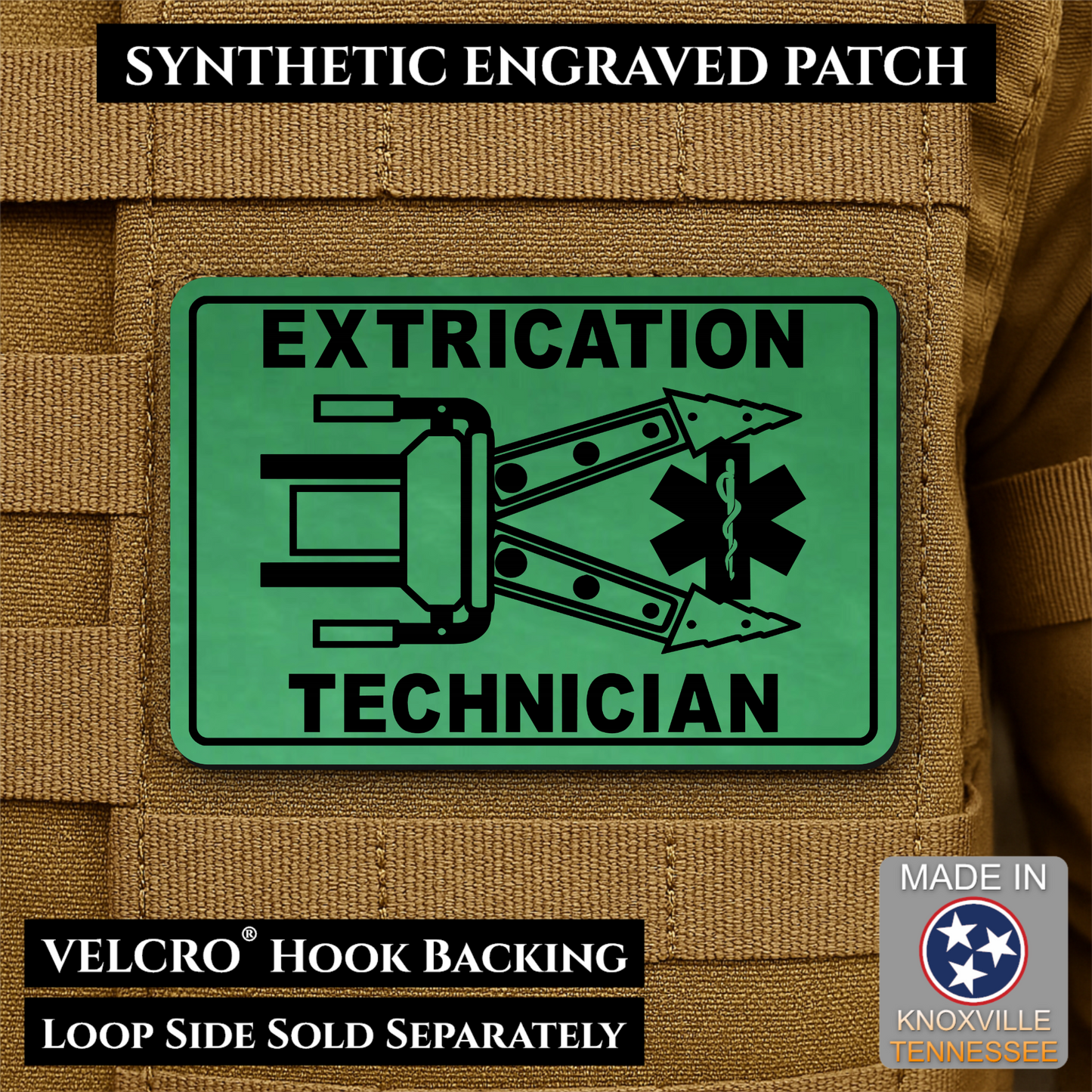Vehicle Extrication Technician - Jaws of Life Patch - Morale Patch | Made in USA | VELCRO® Brand Hook Backing