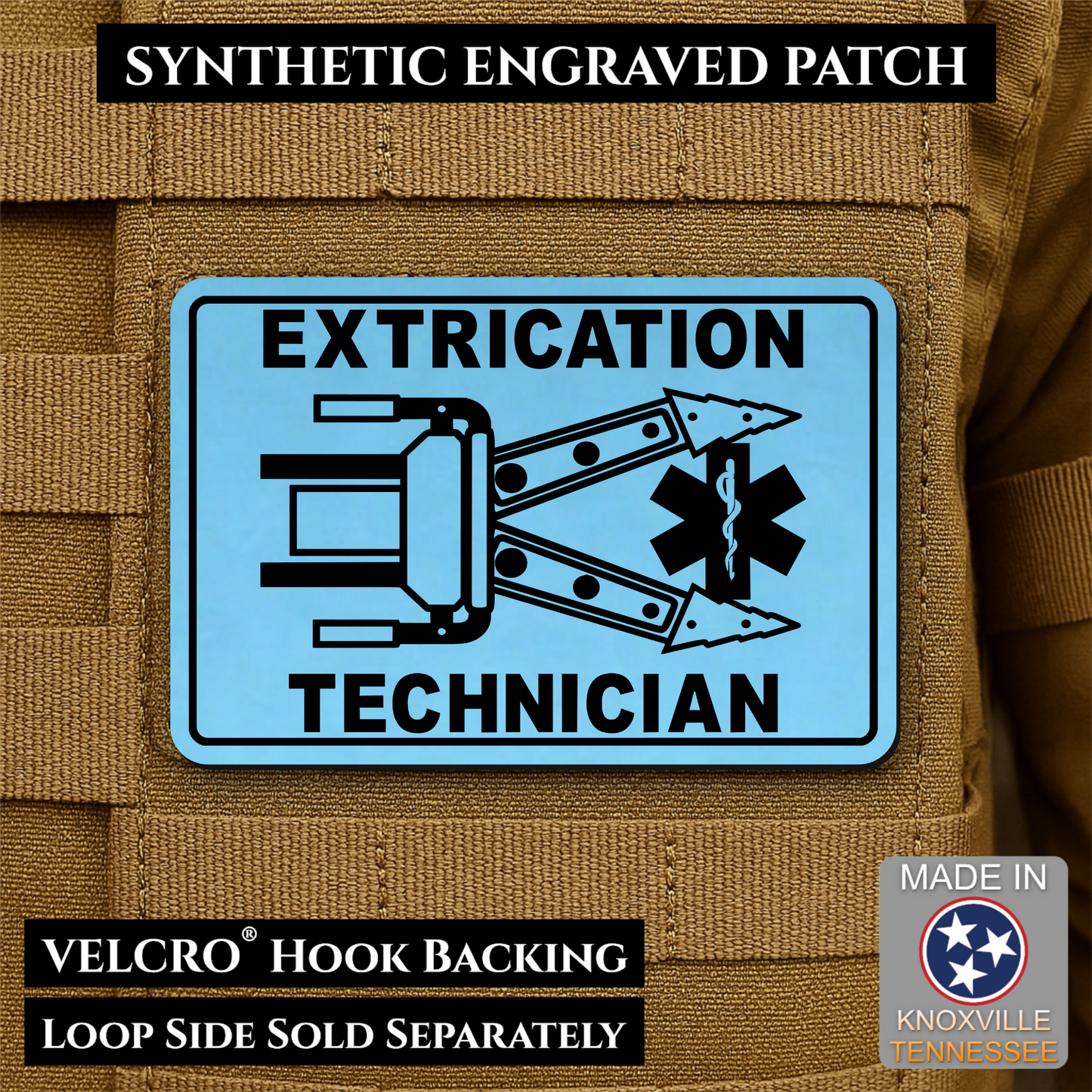 Vehicle Extrication Technician - Jaws of Life Patch - Morale Patch | Made in USA | VELCRO® Brand Hook Backing
